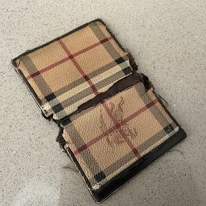 BURBERRY check 4x6 credit card and cash fold wallet. Extremely Used condition.